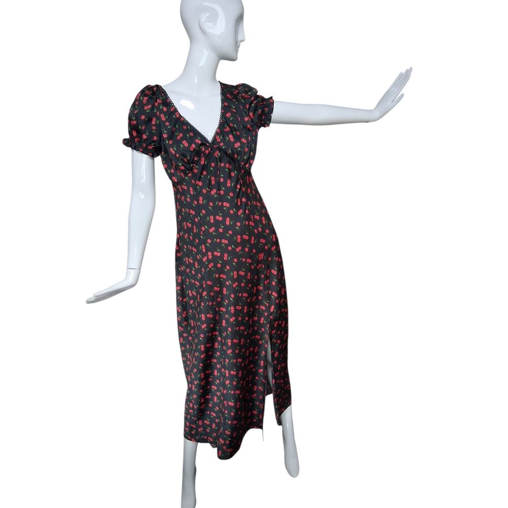 Inspired Heartts Cherry Babydoll Maxi Women's L Romantic Whimsigoth Fairy Dress